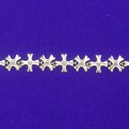 Silver Cross bracelet with pink gems